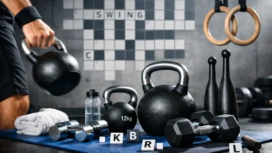 fitness items for swinging crossword clue